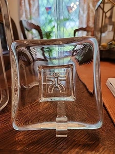 1999 Sweden Art Glass KOSTA BODA 4.3" Square Dish Bertil Vallien DAYS WEDNESDAY - Picture 1 of 10