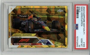 2023 TOPPS CHROME SAPPHIRE EDITION F1 GOLD #189 MAX VERSTAPPEN /50 PSA 10 RARE - Picture 1 of 2