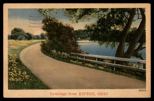 Postcard Scenic Road by Lake, Kipton, OH - Picture 1 of 2