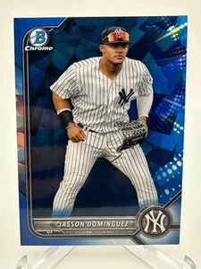 2022 Bowman Chrome Sapphire Jasson Dominguez #BCP-98 New York Yankees - Picture 1 of 2