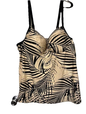 Танкини на косточках Lane Bryant Swim от CACIQUE 44c черные/коричневые - Изображение 1 из 4
