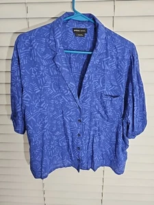 Damen PrAna Iguala Oberteil Knopfleiste Shirt Blau Größe L - Bild 1 von 4
