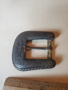 Hebilla de cinturón india estilo guardabosques de latón vaquera vaquera del oeste antiguo vintage con arco - Imagen 1 de 3