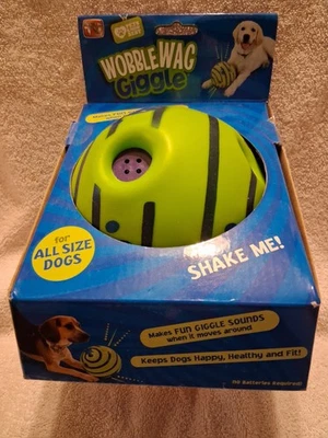 Bola de brinquedo para cachorros Wobble Wag Giggle todos os tamanhos nova na caixa faz sons quando movida - Imagem 1 de 4