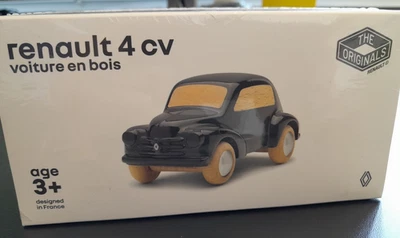 7717300109 Modellauto Renault 4 CV | Schwarz | Massivholz | 10 cm | Kultmodell