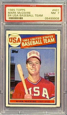 Topps 401 Mark McGwire 1984 EE. UU. Béisbol RC PSA 7 1985 Foto 1 de 2