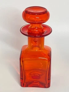 Vtg Hand Blown Rainbow Glass Red Amberina Decanter w/ Stopper - Picture 1 of 9