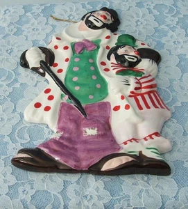 CIRCUS CLOWN DECORATIVE WALL PLAQUE YONA JAPAN 1956 - Picture 1 of 6