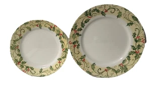 Juego de 4 platos de cena y 4 postres Corelle Winter Holly Berries Christmas  - Imagen 1 de 5