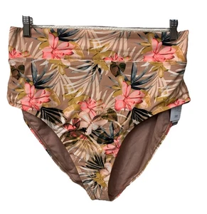 Time and Tru Swim Bottoms 1X (16-18W) Floral Foldover Waistband New 5L85 - Picture 1 of 6