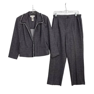 Sag Harbor Women's 2pc Pant Set Petite 12 Blazer Pants Career Girlboss Office - Picture 1 of 19