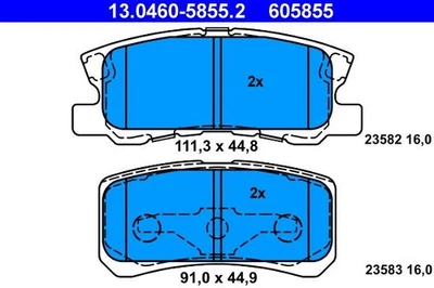 FITS CHRYSLER SEBRING CONVERTIBLE BRAKE PAD SET, DISC BRAKE 13.0460-5855.2 ATE - Image 1 of 4