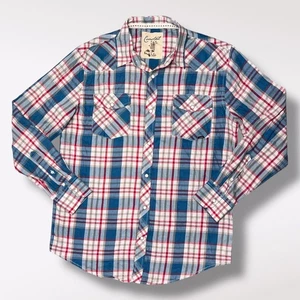 Coastal kariertes Button-Down Hemd Langarm Kragen Freizeit Herren Large - Bild 1 von 7