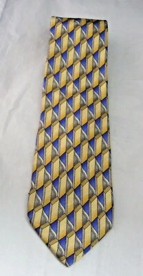 CORBATA HOMBRE LANDS' END - COLORES AZUL Y DORADO - 100% SEDA - COSIDA A MANO EN EE. UU. Foto 1 de 4