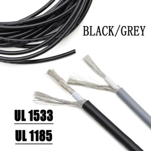 Black/Grey Single Core Shield Wire UL1533 & UL1185 Audio Cable 32AWG~10AWG - Picture 1 of 6