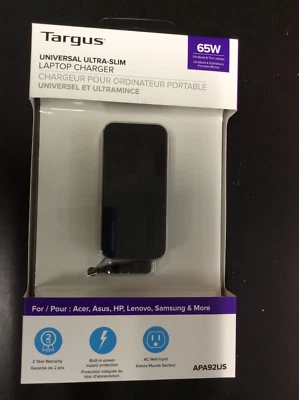 Cargador Universal Ultra Delgado para Portátil TARGUS 65W (APA92US) Foto 1 de 4