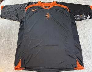 Vintage 2004 Nike Netherlands Away Black Soccer Jersey XL NEW w/ Tags NOS - Picture 1 of 5
