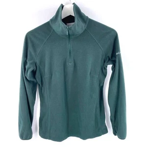 Columbia Fleece Pullover Quarter Zip Hunter Green Small Outdoor Gorpcore - Picture 1 of 7