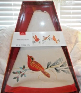 HALLMARK KARDINAL PAAR WEIHNACHTSBAUMROCK VÖGEL 48" RUND SCHÖN NEU - Bild 1 von 3