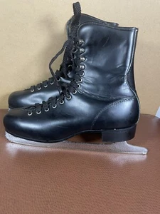 MT ROYAL MENS LEATHER ICE SKATES SHEFFIELD STEEL BLADES SIZE 10 2/3 Canada - Picture 1 of 11