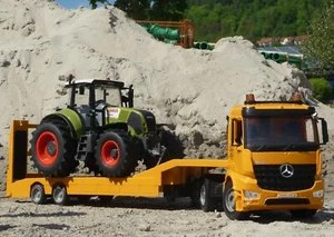 2er SET RC TIEFLADER LKW Mercedes + Traktor Axion "Ferngesteuert" 405107-5 - Bild 1 von 12