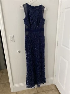 Lovely women's Blue Cachet formal long dress Excellent Condition Short Sleeves 8 - Picture 1 of 11