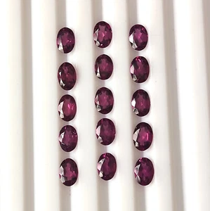 Rhodolite Garnet 4X6 mm Oval Cut Faceted Purple Color Natural Gemstone 15 Pieces - Picture 1 of 5