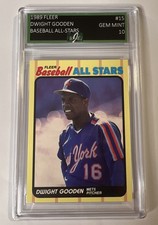 Dwight Gooden Signed 1989 Fleer Baseball All-Stars #15 EJE GEM MINT 10