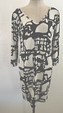 Tori Richards Honolulu Black Abstract Print Jersey Dress Small