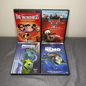 Disney PIXAR DVDs 4 Lot Finding Nemo Cars Toons The Incredibles Monsters, Inc. - Picture 1 of 6