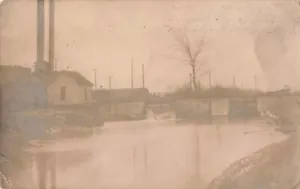 Echt Foto AK Delphos, Ohio Steinschleusen am Kanal von Gray PM 1907 O7 - Bild 1 von 2