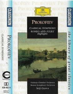 Prokofiev Classical Symphony Romeo And Juliet Highlights CASSETTE ALBUM Ozawa DG - Picture 1 of 8