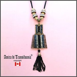 luxury jewelry fringe necklace pendant woman accessories crystal strass beaded