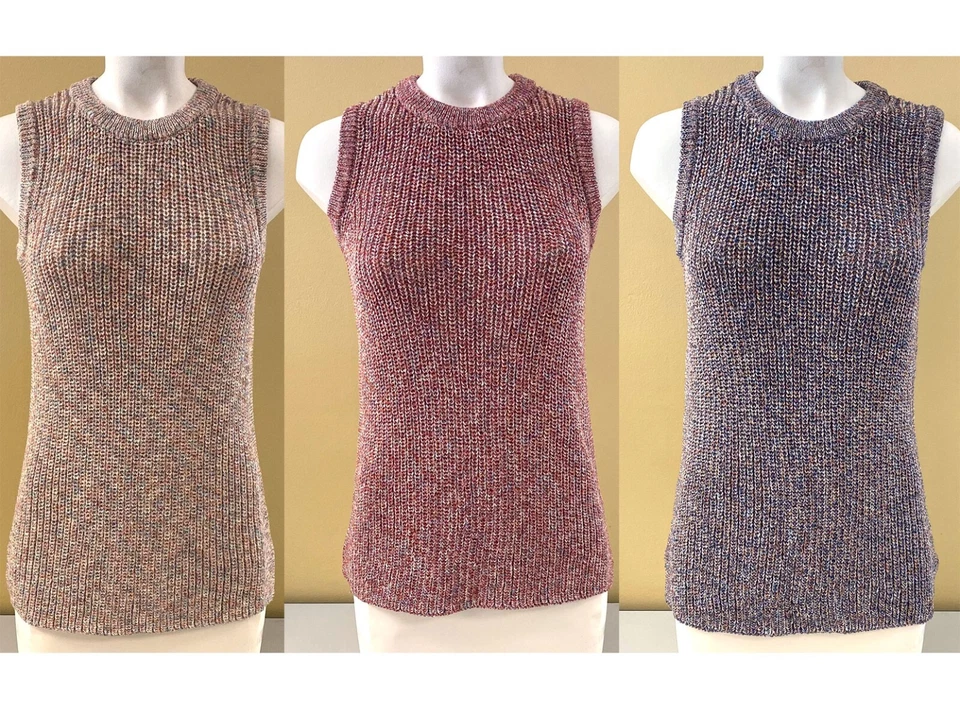 Ella Moss Women's Knitted Vest/sleeveless Sweater Tank Size XL Mood Indigo