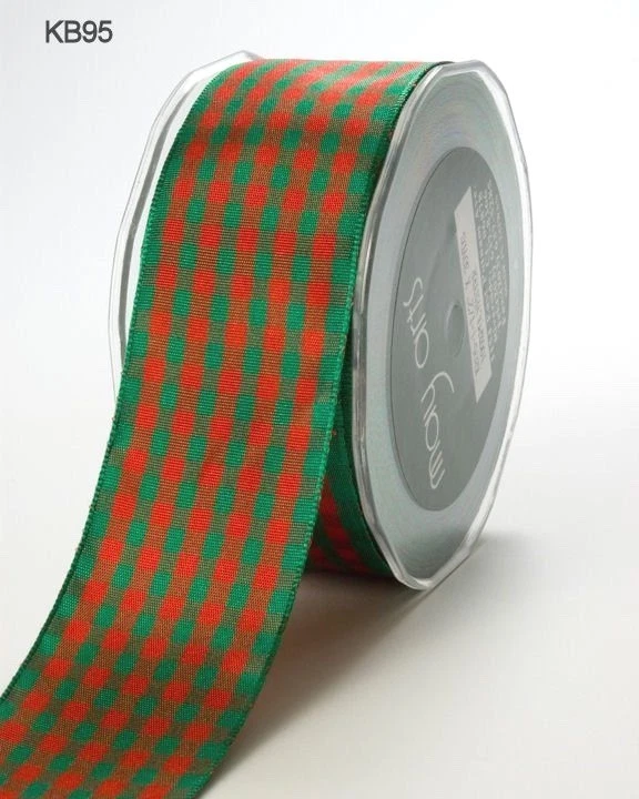 CINTAS MAY ARTS~A CUADROS~ROJO Y VERDE~BORDE ACABADO~ 1,5" DE ANCHO~¡VENDIDAS POR YARDA! Foto 1 de 1