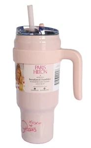 Paris Hilton Insulated Pink Iridescent Tumbler + Lid & Straw Hold 40 OZ. NEW - Picture 1 of 10