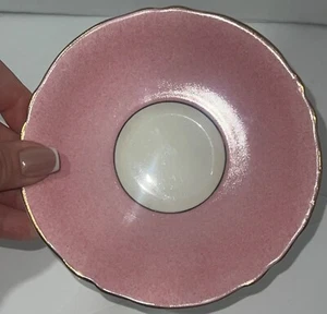 Paragon Fine Bone China Tea Saucer Rare HIM.THE QUEEN MARy pink gold - Picture 1 of 24