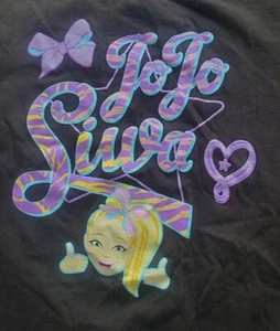 Black with Purple Nickelodeon JoJo Siwa T-Shirt - Size M 7/8 - Picture 1 of 3