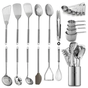 Stainless Steel Cooking Utensils 23 PCS Stainless Steel Kitchen Utensil Set w... - Picture 1 of 9