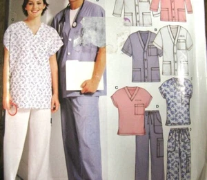 Unisex Medical Scrubs Sewing Pattern New Look 6307 Sizes XS-XL Uncut - Picture 1 of 6