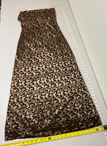 JOSEPH RIBKOFF VINTAGE BLACK AND GOLD VELVET MAXI DRESS - Picture 1 of 12