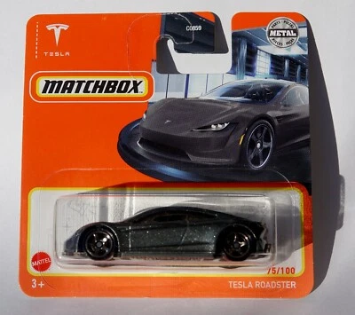 Matchbox Tesla Roadster - 2022 HFR50-LA10 dunkelgrau metallic 1:64 neu & OVP - Bild 1 von 4