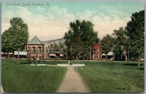 SOUTH ROYALTON VT PARK 1909 ANTIQUE POSTCARD - Picture 1 of 2