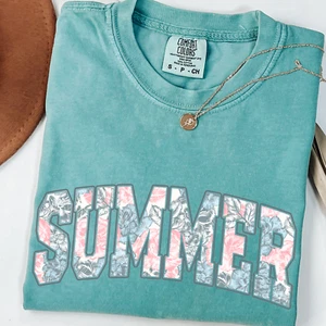 Comfort Colors® Summer T-Shirt, Palm Leaf Graphic Tee, Tropical Beach Shirt - Picture 1 of 9
