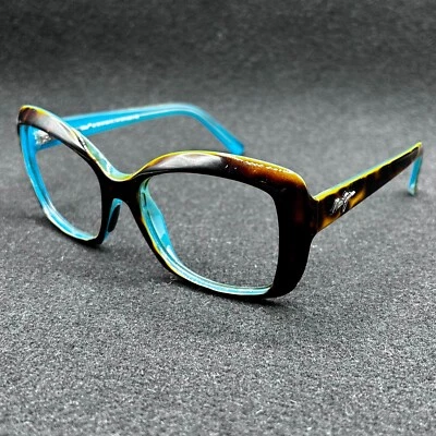 Maui Jim Orchid MJ-735 Sunglasses *FRAME ONLY** Brown Tort w/ Aqua - Used - Image 1 of 4