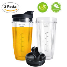 Replacement For Nutri Ninja Cup Auto IQ 24OZ/710ml Cup & Lids 900/1000/1500W