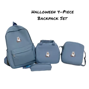 Festive Halloween Backpack-College Style, Waterproof Comes w/4 Pieces as in Pic - Picture 1 of 2