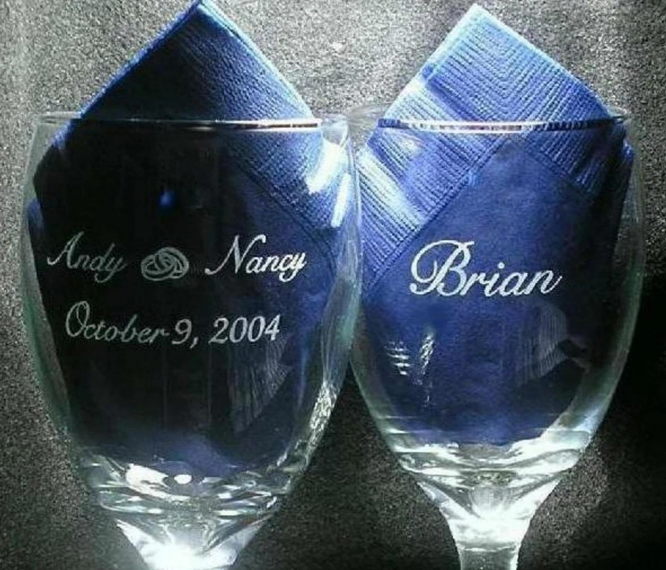 2 copas clásicas para tostar personalizadas boda fiesta recepción con nombres Foto 1 de 3