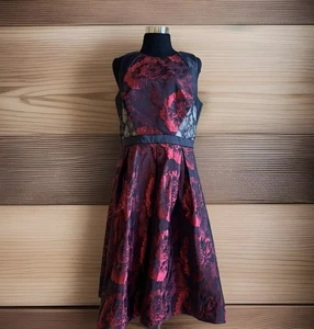 Vestido para mujer Carmen Marc Valvo invitada de boda sin mangas floral encaje línea A 12 XL - Imagen 1 de 20