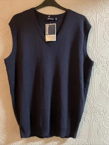 Men’s/large Boys Navy Sweater Vest New Size 46 Inch Chest  - Picture 1 of 6